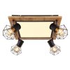 Globo PRISKA Ceiling Light LED brown, chrome, Wood like finish, black, 5-light sources