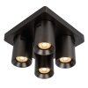 Lucide NIGEL Ceiling Light LED stainless steel, black, 4-light sources