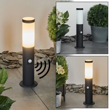 RUTI pedestal light black, 1-light source, Motion sensor