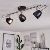 MOESDORF Ceiling Light matt nickel, black, 3-light sources