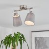 PERALONSO Ceiling Light matt nickel, 2-light sources