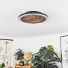ROCHA Ceiling Light LED brown, Wood like finish, black, 1-light source