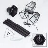 JUANICO Lamp Post black, 3-light sources