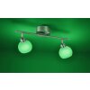 Leuchten Direkt LOLA-LOTTA Ceiling Light LED stainless steel, 2-light sources, Remote control, Colour changer