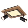 Globo ULLA Ceiling Light Wood like finish, black, 3-light sources