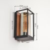 PALANGA Outdoor Wall Light brown, Wood like finish, black, 1-light source