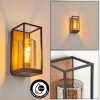 PALANGA Outdoor Wall Light brown, Wood like finish, black, 1-light source