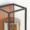PALANGA Outdoor Wall Light brown, Wood like finish, black, 1-light source