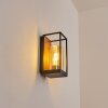 PALANGA Outdoor Wall Light brown, Wood like finish, black, 1-light source