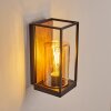 PALANGA Outdoor Wall Light brown, Wood like finish, black, 1-light source