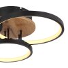 Globo SID Ceiling Light LED Wood like finish, black, white, 1-light source