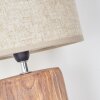 KORHOLA Table lamp brown, chrome, Wood like finish, 1-light source