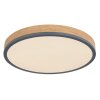 Globo DORO Ceiling Light LED grey, Wood like finish, 1-light source, Remote control