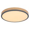 Globo DORO Ceiling Light LED grey, Wood like finish, 1-light source, Remote control