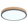 Globo DORO Ceiling Light LED grey, Wood like finish, 1-light source, Remote control