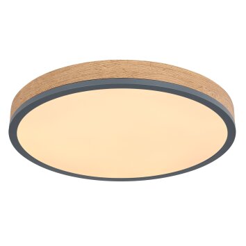 Globo DORO Ceiling Light LED grey, Wood like finish, 1-light source