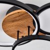 AVELAL Ceiling Light LED brown, Wood like finish, black, 1-light source