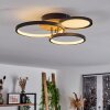 AVELAL Ceiling Light LED brown, Wood like finish, black, 1-light source