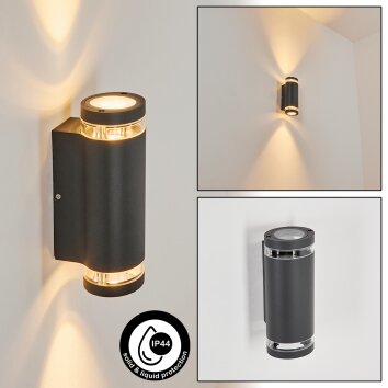 POUPAS Outdoor Wall Light anthracite, 2-light sources