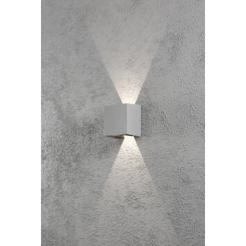 Konstsmide Cremona wall light LED grey, 2-light sources