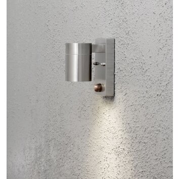 Konstsmide MODENA wall light stainless steel, 1-light source, Motion sensor