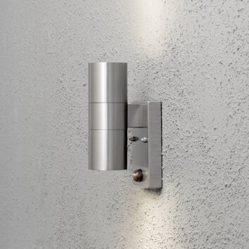 Konstsmide MODENA wall light stainless steel, 2-light sources, Motion sensor