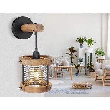 Globo JEANIE Wall Light Dark wood, black, 1-light source