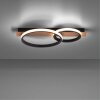 Leuchten-Direkt TROOPER Ceiling Light LED Wood like finish, black, 1-light source