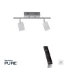 Paul Neuhaus PURE-MIRA Ceiling Light LED aluminium, 2-light sources, Remote control