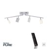 Paul Neuhaus PURE-MIRA Ceiling Light LED aluminium, 4-light sources, Remote control