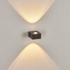 CURVEL Outdoor Wall Light LED black, 2-light sources