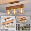 HEIMOLA Ceiling Light brown, Wood like finish, black, 3-light sources