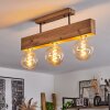 HEIMOLA Ceiling Light brown, Wood like finish, black, 3-light sources