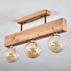HEIMOLA Ceiling Light brown, Wood like finish, black, 3-light sources