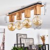 HEIMOLA Ceiling Light brown, Wood like finish, black, 4-light sources