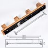 HEIMOLA Ceiling Light brown, Wood like finish, black, 4-light sources