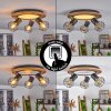 BARDHAMAN Ceiling Light LED chrome, Wood like finish, black, white, 1-light source