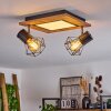 BARDHAMAN Ceiling Light LED chrome, Wood like finish, black, white, 3-light sources