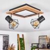 BARDHAMAN Ceiling Light LED chrome, Wood like finish, black, white, 3-light sources