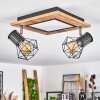BARDHAMAN Ceiling Light LED chrome, Wood like finish, black, white, 3-light sources