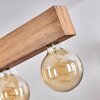HEIMOLA Pendant Light brown, Wood like finish, black, 4-light sources