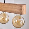 HEIMOLA Pendant Light brown, Wood like finish, black, 4-light sources