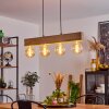 HEIMOLA Pendant Light brown, Wood like finish, black, 4-light sources