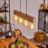 HEIMOLA Pendant Light brown, Wood like finish, black, 4-light sources