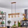 HEIMOLA Pendant Light brown, Wood like finish, black, 4-light sources