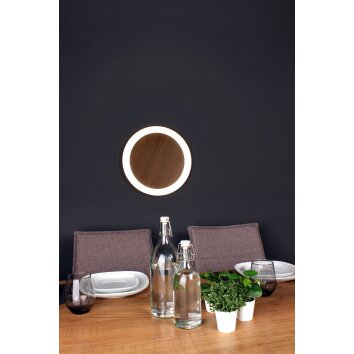 Luce Design MOON Wall Light LED brown, Wood like finish, black, 1-light source