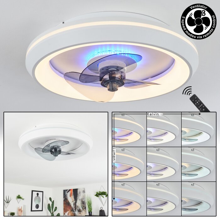 TIRKKALA ceiling fan LED, 1-light source