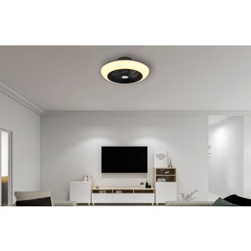 Globo LAFEE ceiling fan LED black, 1-light source