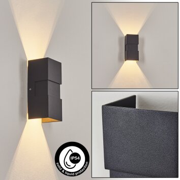 COORABIE Outdoor Wall Light LED black, 2-light sources