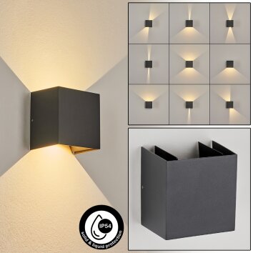 HOODS Outdoor Wall Light LED anthracite, 2-light sources